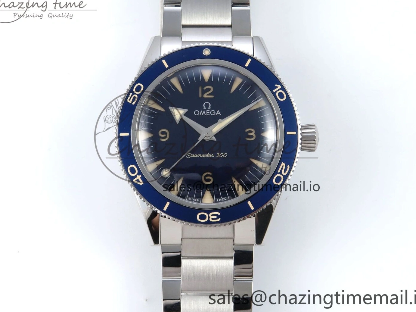 0209 Elegant Seamaster 300 Heritage SS VSF 1:1 Best Edition Blue Dial on SS Bracelet A 7701